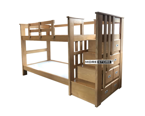 Ảnh của Giường 2 tầng gỗ tần bì cao cấp có ngăn kéo