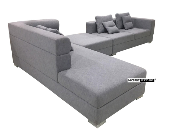 Ảnh của Sofa chữ L bọc vải chân inox không dỉ