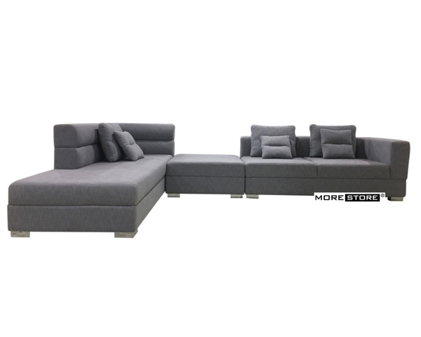 Ảnh của Sofa chữ L bọc vải chân inox không dỉ