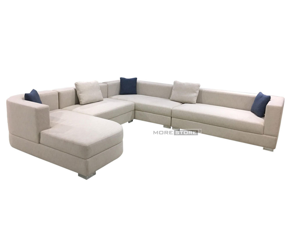 Ảnh của Sofa vải chữ U hiện đại màu trắng