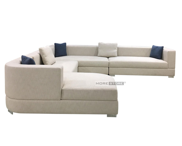 Ảnh của Sofa vải chữ U hiện đại màu trắng