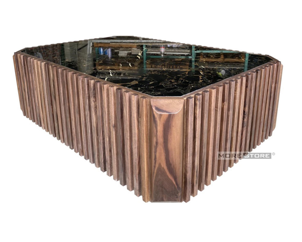 Ảnh của Bàn trà gỗ óc chó mặt đá siêu sang MHB-00005