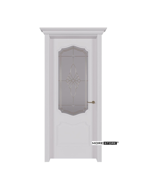 Ảnh của Cửa gỗ kính hoa đồng phun sơn trắng cao cấp