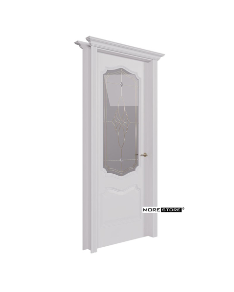 Ảnh của Cửa gỗ kính hoa đồng phun sơn trắng cao cấp