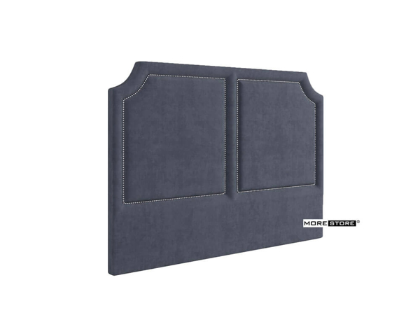 Ảnh của Đầu giường khung gỗ công nghiệp bọc đệm nỉ xanh than sang trọng