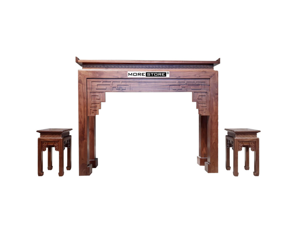 Ảnh của Mẫu bàn thờ gỗ cao cấp kết hợp ghế đôn trang trí (gồm 1 bàn thờ và 2 đôn)