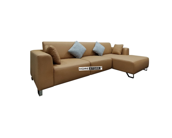 Ảnh của Mẫu sofa phòng khách bọc da nâu hiện đại, trẻ trung