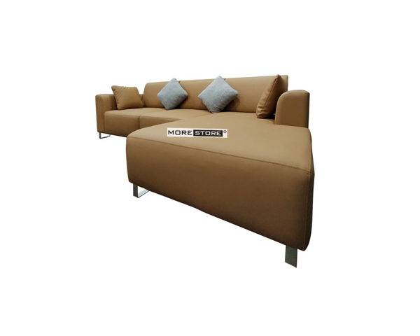 Ảnh của Mẫu sofa phòng khách bọc da nâu hiện đại, trẻ trung