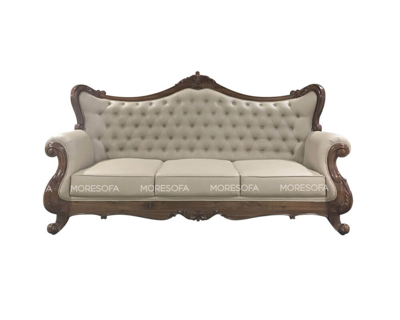 Ảnh của Mẫu sofa tân cổ điển gỗ óc chó bọc da cao cấp