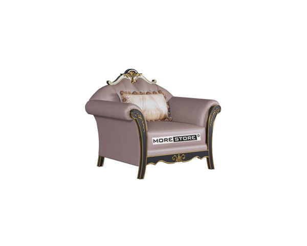 Ảnh của Ghế sofa đơn tân cổ điển bọc da nhập khẩu cao cấp