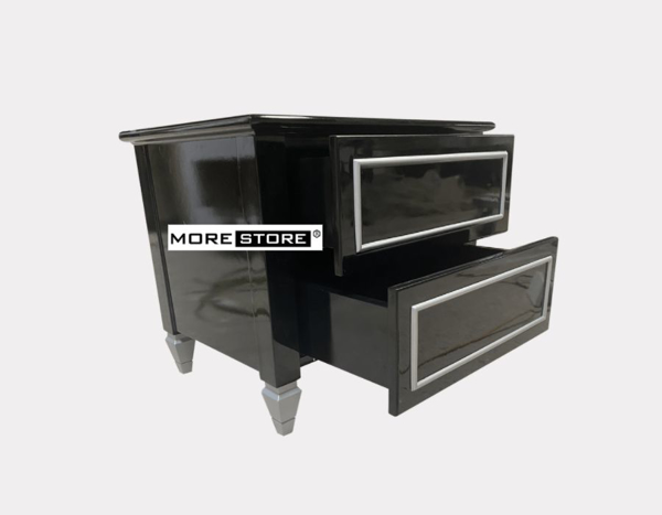 Ảnh của BLACK NIGHTSTAND/ TAB ĐẦU GIƯỜNG GỖ TỰ NHIÊN PHUN SƠN CAO CẤP