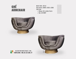 Ảnh của GHẾ ARMCHAIR/ SOFA HIỆN ĐẠI BỌC NỈ MH_SF14