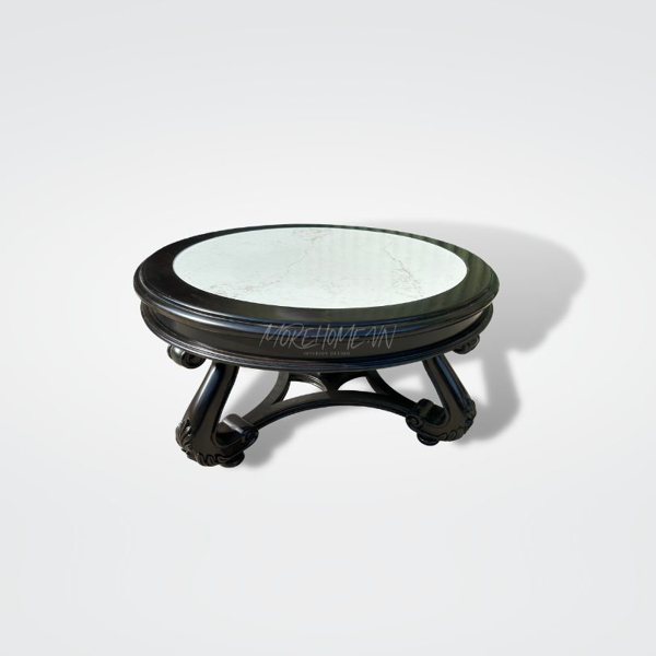 Ảnh của BÀN TRÀ TRÒN GỖ TỰ NHIÊN MẶT ĐÁ MH_BT0123